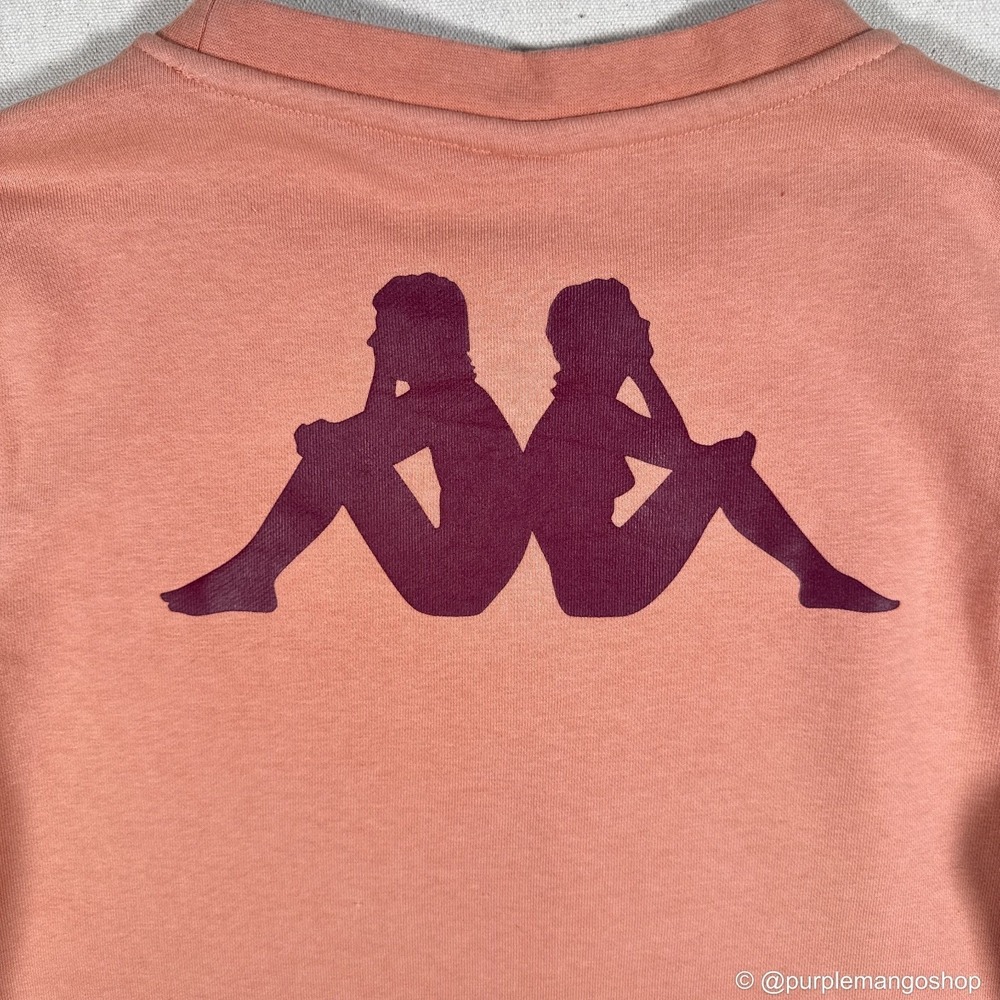 Kappa Authentic Crewneck Pullover Sweatshirt | Coral Peach | Women's SMALL - Picture 10 of 10